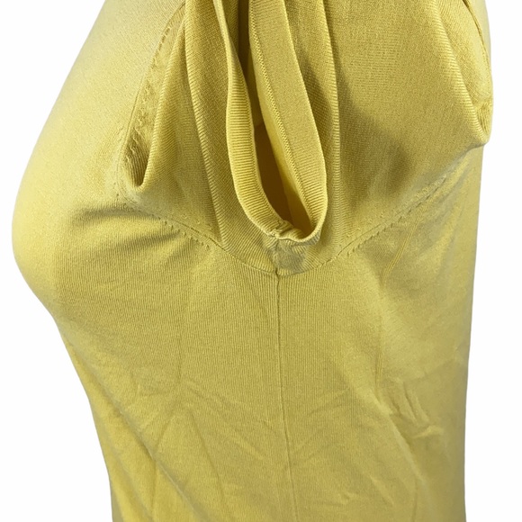 August Silk Woman Casual Chartreuse Yellow Silk Blend Knit Tee - Picture 8 of 11